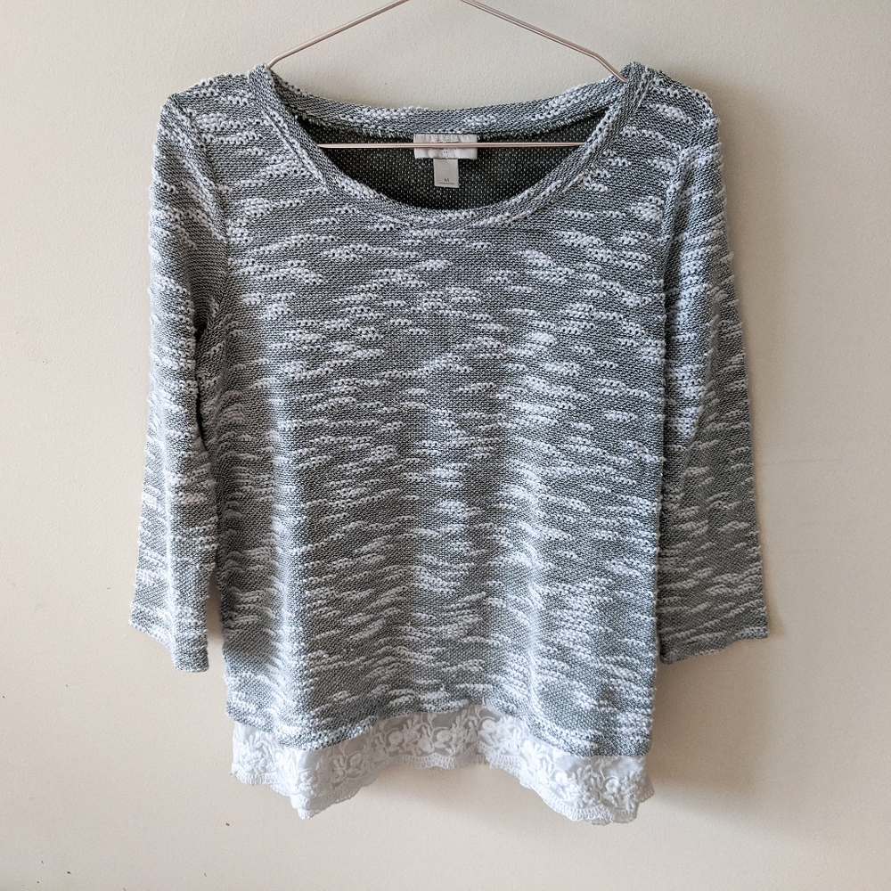 Ann Taylor LOFT Long Sleeve Top with Lace